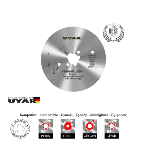Ostrze gładkie 80mm, oryginalne, UYAR ProfiCut G80 Deluxe (2 gen.)