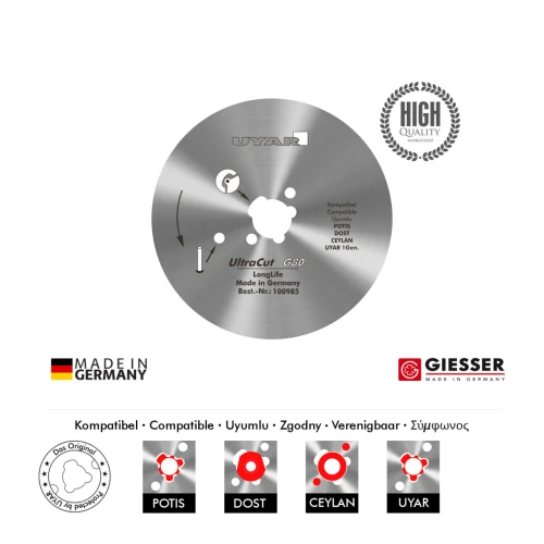 Ostrze gładkie 80mm, oryginalne, UYAR UltraCut G80 LongLife (2 gen.)